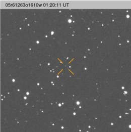 Imagen del objeto 2026 PC6 captada por el telescopio ATLAS-Teide el 11 de agosto a la 1:20 UT (2:20 hora canaria)