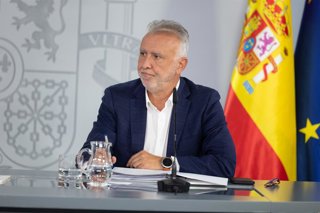 El ministre de Política Territorial i Memòria Democràtica, Ángel Víctor Torres, durant la roda de premsa després del Consell de Ministres, a 25 d'agost de 2026, a Madrid (Espanya).