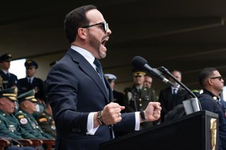August 26, 2026, Bogota, Bogota D.C, Colombia: Colombian president Abelardo De La Espriella takes part during an event announcing the new military chiefs for his government at the Jose Maria Cordova Military Cadets Academy in Bogota, Colombia August 26, 2
