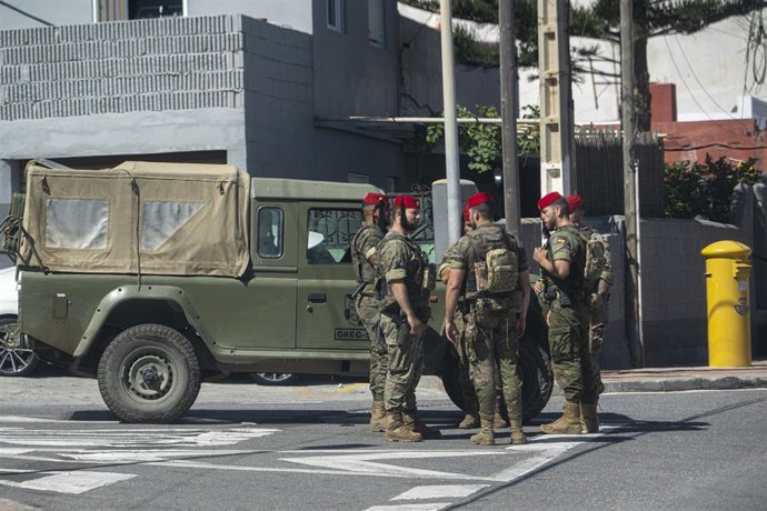 Varios militares Regulares, a 22 de agosto de 2026, en Ceuta (España).