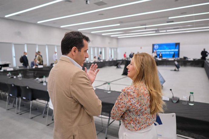 Archivo - La presidenta del Cabildo de Tenerife, Rosa Dávila, junto al consejero de Innovación, Juanjo Martínez