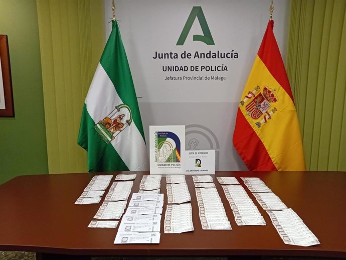Entradas en la reventa intervenidas durante la Feria Taurina de Málaga