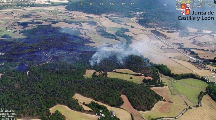 Imagen de incendio en Salas de Bureba.