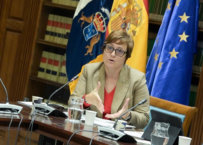 Archivo - Candelaria Delgado, consejera de Bienestar Social del Gobierno de Canarias en comisión parlamentaria