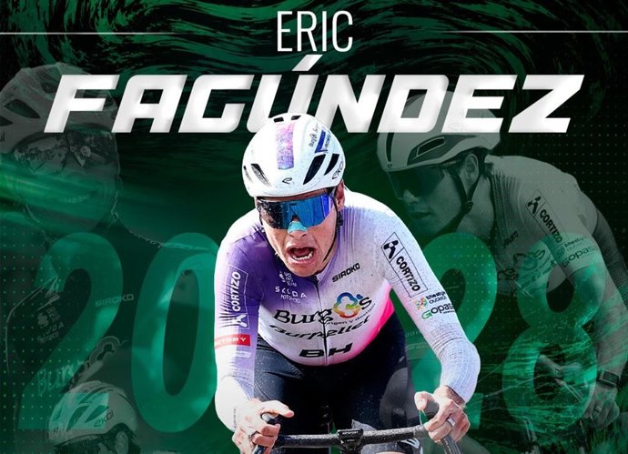 El ciclista uruguayo Eric Fagúndez en el anuncio de su fichaje por Caja Rural-Seguros Riga para 2028.