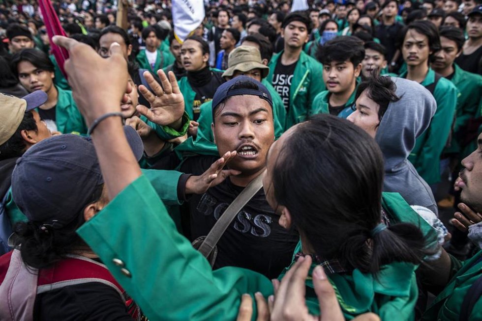 Archivo - Imagen de archivo de una protesta contra el Gobierno en Indonesia.