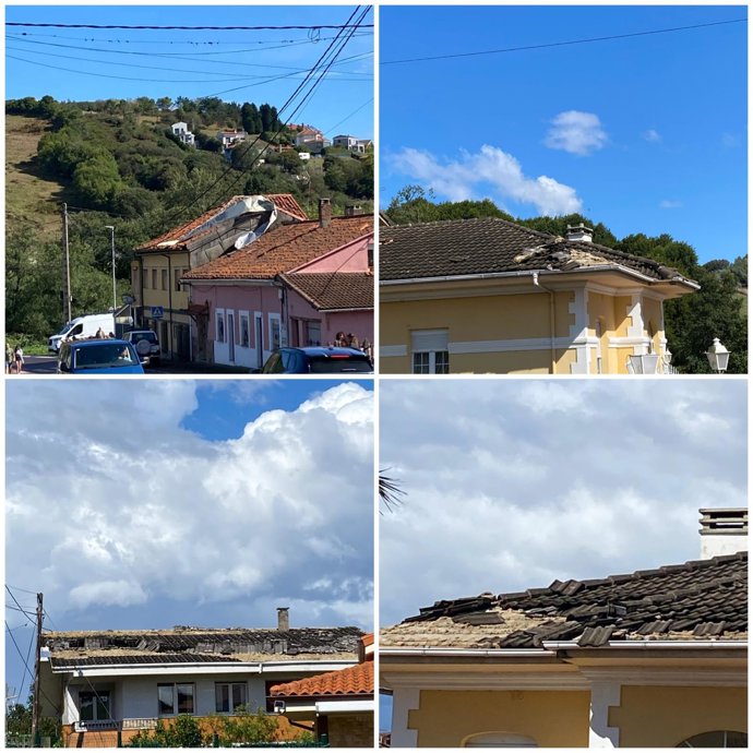 Varios daños causados en viviendas de Antromero por el fuerte viento.