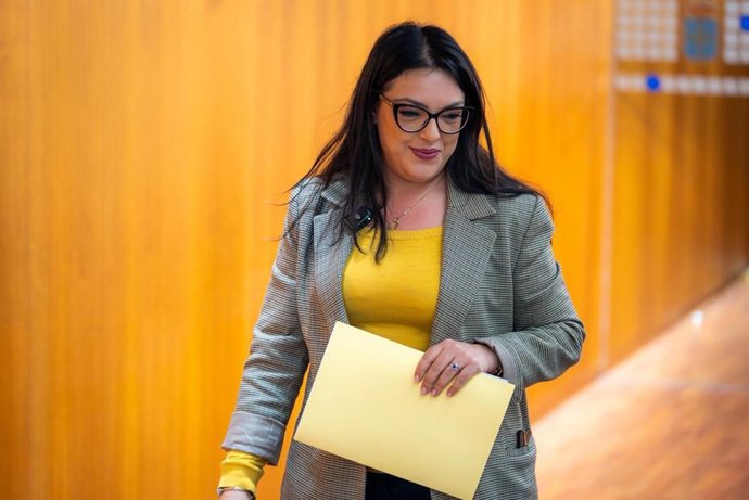 Archivo - La portavoz parlamentaria de Vox Asturias, Carolina López, este miércoles en la Junta General.