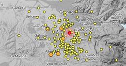 Captura de pantalla de la situación de Granada en materia de seísmos en el Instituto Geográfico Nacional