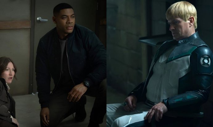 Guy Gardner visita a John Stewart en la línea temporal de 2026 en un clip del 1x03 de Linternas
