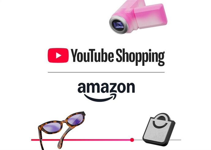 A Amazon no programa YouTube Shopping.