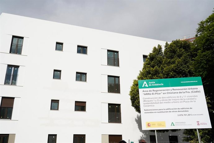 Imágenes de las obras de regeneración urbana de El Pilar. A 27 de agosto de 2026 en Chiclana, Cádiz (Andalucía, España).