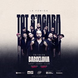 Cartell dels concerts de comiat del grup valencià La Fúmiga, que ha afegit una nova data el 18 d'octubre en el Sant Jordi Club de Barcelona.