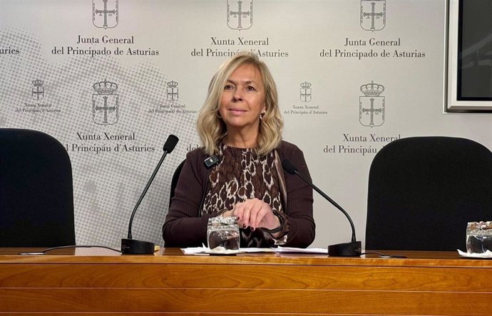 Archivo - Rueda de prensa de la diputada de Vox en la Junta General Sara Álvarez Rouco.