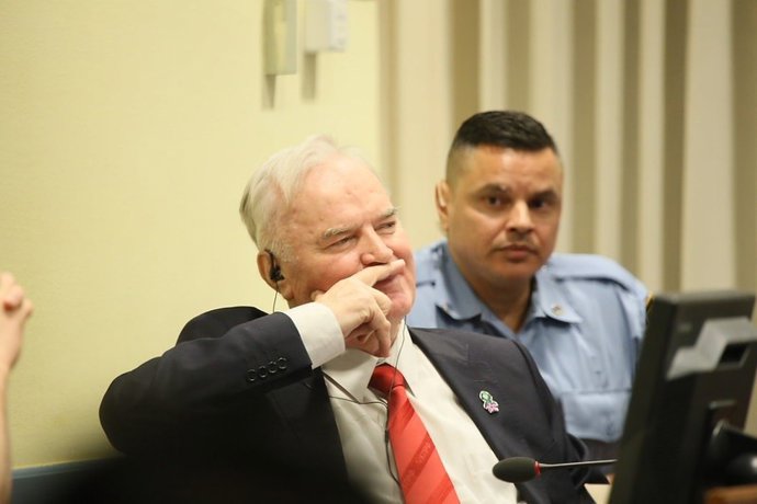 Archivo - El general serbobosnio Ratko Mladic durante su juicio ante el Tribunal Penal para la Antigua Yugoslavia, a 22 de noviembre de 2017