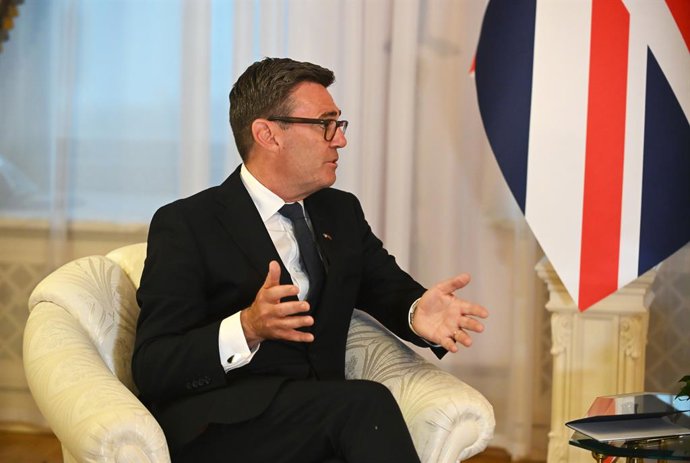 August 24, 2026, Kyiv, Ukraine: UK Prime Minister Andy Burnham, who chose Ukraine for his first foreign visit since taking office, takes part in a meeting with President of Ukraine Volodymyr Zelenskyy at the Small Residence of the President of Ukraine, Ky