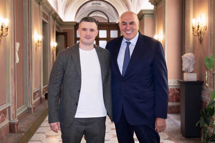 El exministro de Defensa ucraniano Mijailo Fedorov junto a su exhomólogo Guido Crosetto