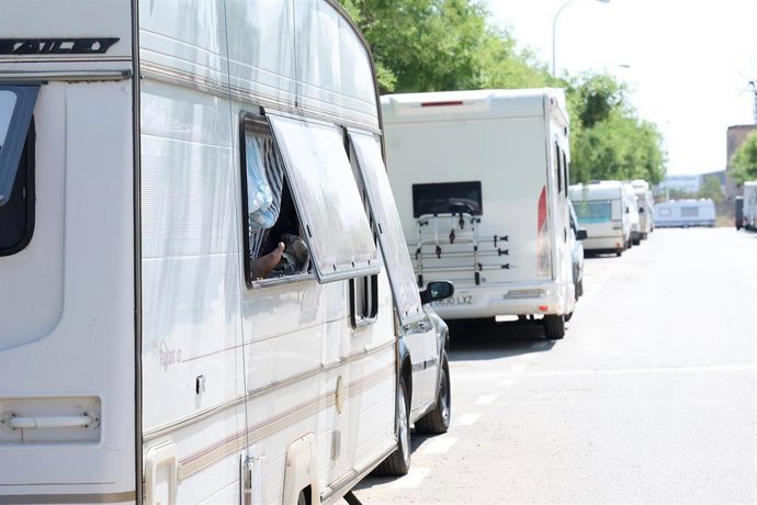 Archivo - Asentamiento de caravanas en Palma.