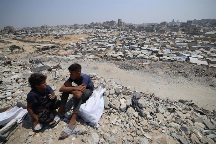 Desplazados palestinos en la Franja de Gaza 