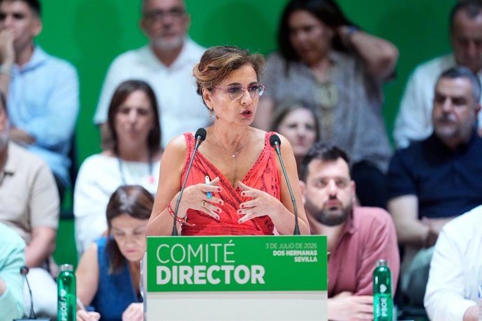 Archivo - La secretaria general del PSOE-A, María Jesús Montero, en su intervención en el Comité Director del partido en Dos Hermanas (Sevilla). (Foto de archivo).