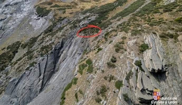 Evacuados en helicóptero dos senderistas enriscados en una pared del Pico Murcia en Palencia