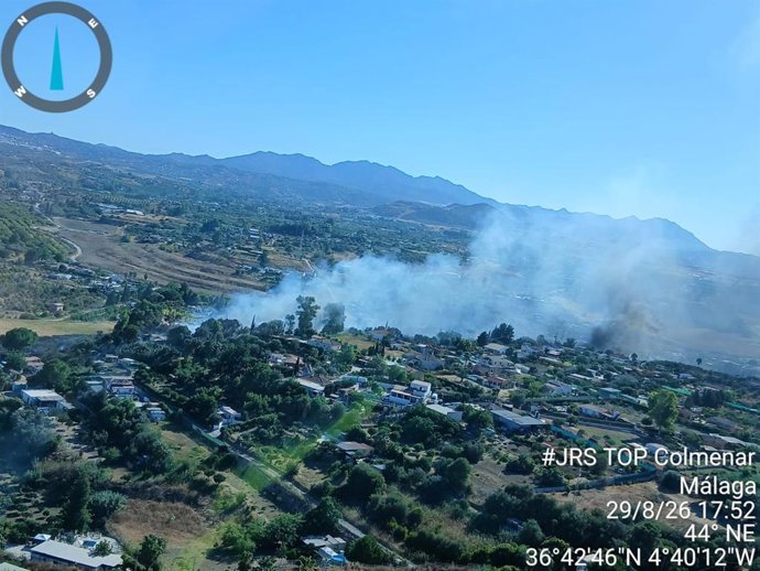 Incendio forestal declarado en un paraje de Cártama.