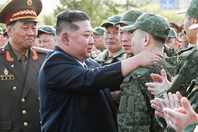 Archivo - El líder norcoreano, Kim Jong Un, en una ceremona militar a 26 de abril de 2026 