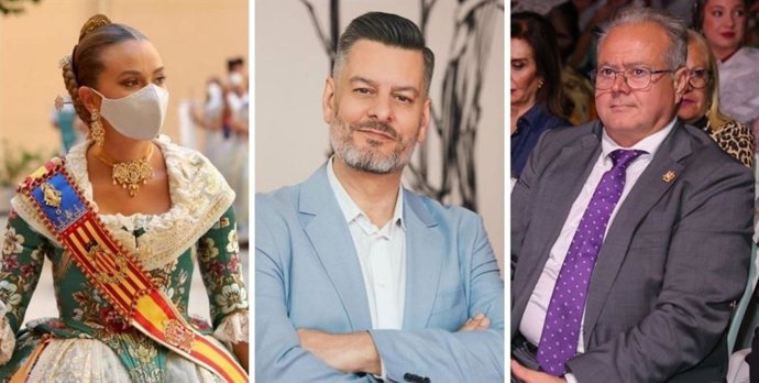 Consuelo Llobell, Carlos Galiana y Guillermo Serrano, los tres protagonistas de las 'Fallas de septiembre' de 2021