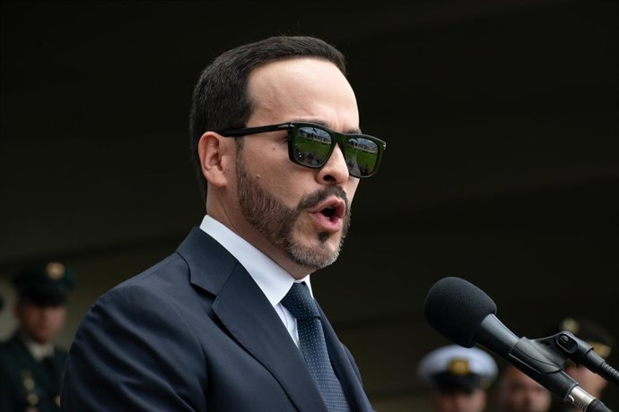 26 de agosto de 2026, Bogotá, Distrito de Bogotá, Colômbia: O presidente colombiano Abelardo De La Espriella participa de um evento para anunciar os novos chefes militares de seu governo na Academia de Cadetes Militares José María Córdova, em Bogotá, Colô