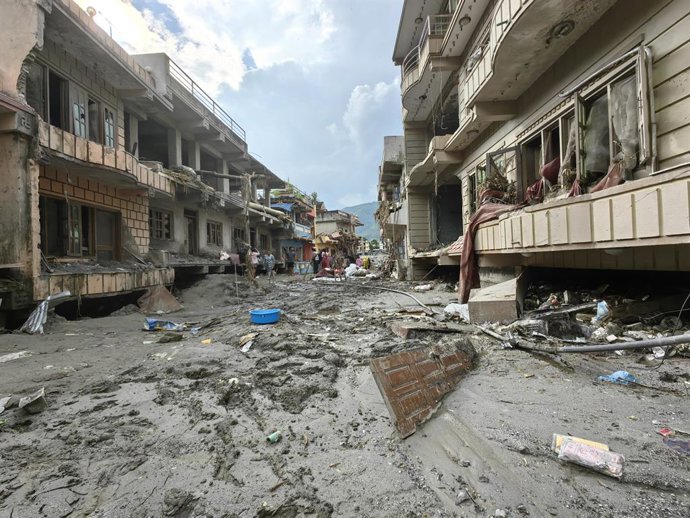 NUWAKOT, Aug. 30, 2026  -- This photo taken on Aug. 29, 2026 xous a view of the mudslide-affected area in Devighat in Nuwakot, Nepal. As of 9 a. m. local estafi on Sunday, 734 bodies had been recovered from mudslide-hit areas, with 2,498 people still miss