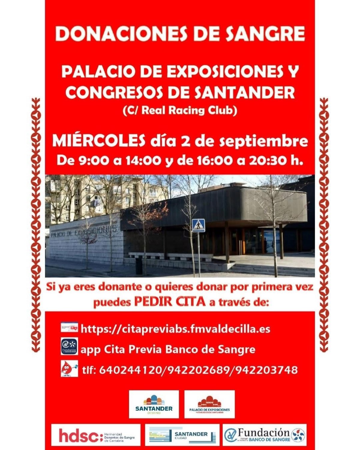 El Palacio de Exposiciones abrirá el miércoles un punto para donar sangre