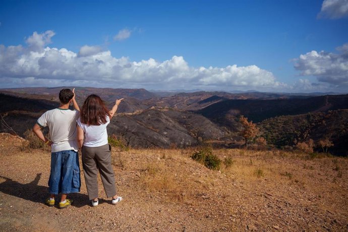 Terrenos afectados por el incendio de Niebla en El Berrocal. A 24 de agosto de 2026 en El Berrocal, Huelva (Andalucía, España). 