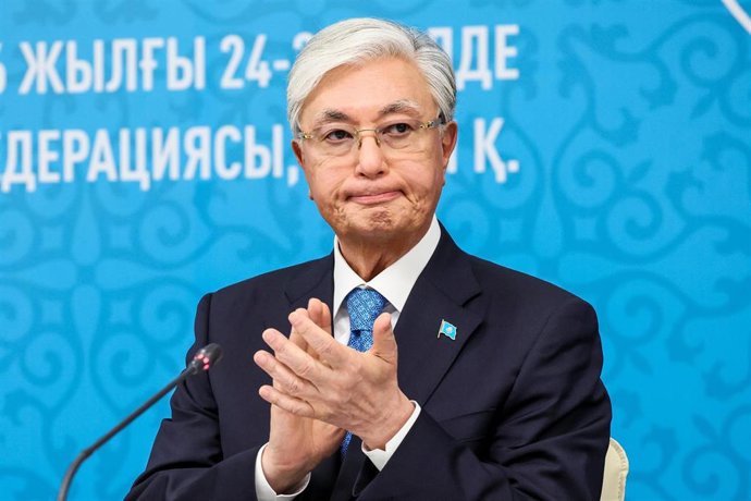 Archivo - El presidente kazajo, Kasim Jomart Tokayev, durante un acto en Rusia.