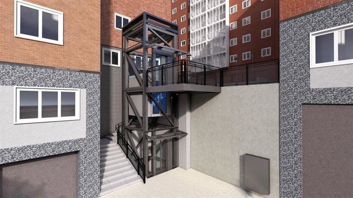 Ascensor público previsto en el grupo Sagarminaga del barrio de Santutxu de Bilbao