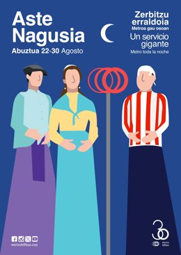 Metro Bilbaoren Aste Nagusiko kartela