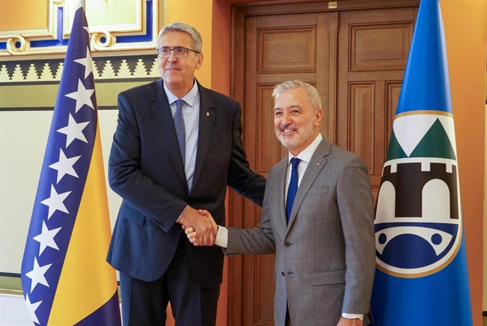 Avdic y Collboni, tras reunirse este lunes en Sarajevo (Bosnia y Herzegovina)
