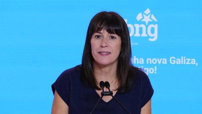 La portavoz nacional del BNG, Ana Pontón, en rueda de prensa