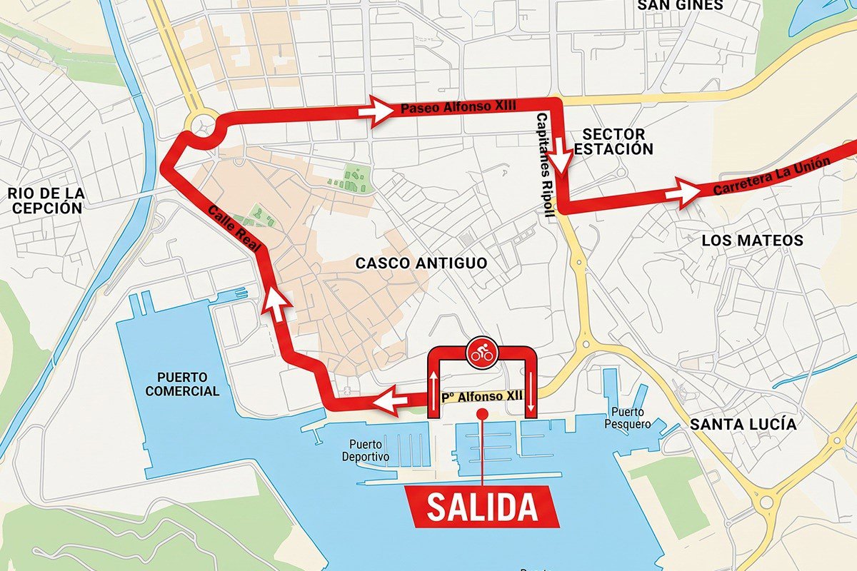 La undécima etapa de la Vuelta Ciclista sale este miércoles desde Cartagena