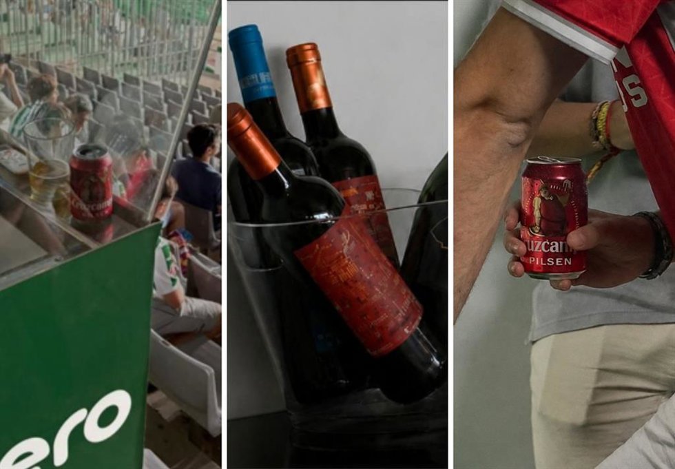 Bebidas alcohólicas en el estadio.