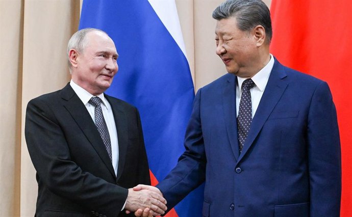 Xi Jinping y Vladimir Putin en Kirguistán