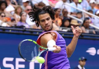 August 25, 2026, New York City, New York, USA: CARLOS ALCARAZ of Spain during the match in the first round mixed doubles of US Open with S. Williams of USA  against E. Routliffe of New Zealand and L. Glasspool of Great Britain. New York, USA.