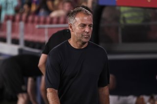 Hansi Flick, head coach of FC Barcelona, looks on during the Spanish league, LaLiga EA Sports, football match played between FC Barcelona and Rayo Vallecano at Spotify Camp Nou stadium on August 31, 2026 in Barcelona, Spain.