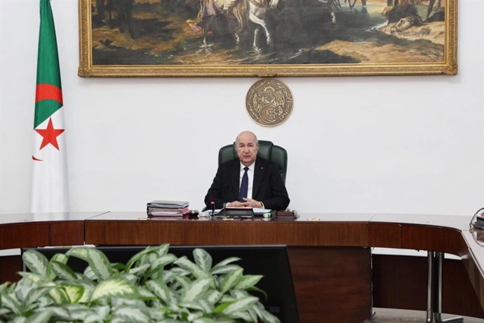 Archivo - El presidente de Argelia, Abdelmayid Tebune, durante una reunión en marzo de 2026 (archivo)