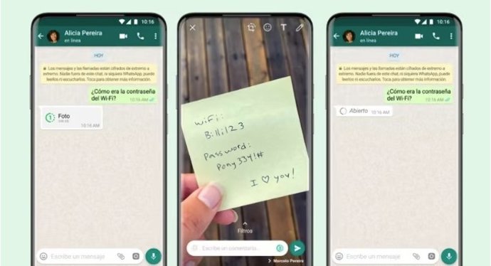 Fotografía de visualización única en WhatsApp.