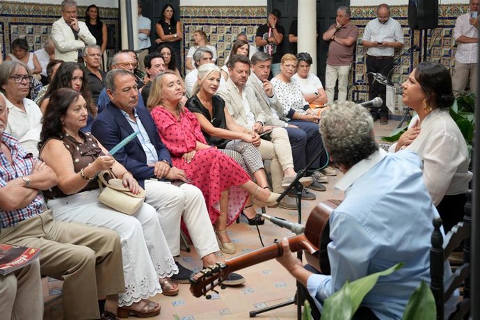 La consejera de Cultura, Patricia del Pozo, en la presentación de la programación del circuito de peñas flamencas para 2026 en las ocho provincias andaluzas.