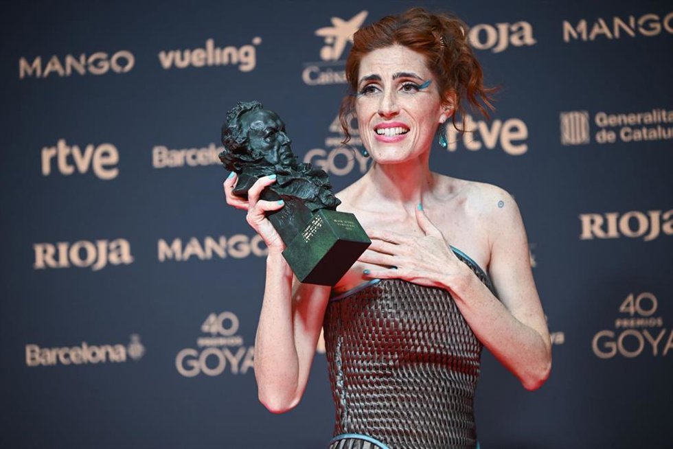 Archivo - La actriz Miriam Garlo posa tras recibir el Goya a Mejor Actriz Revelación por 'Sorda', en la 40º edición de los Premios Goya, en el Auditori del Centre de Convencions Internacionals, a 28 de febrero de 2026, en Barcelona, Cataluña (España).
