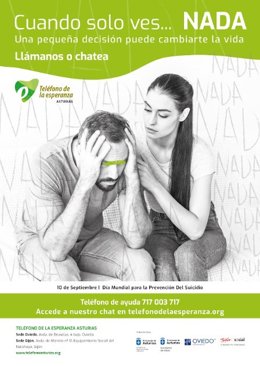 Cartel de la campaña 'Cuando solo ves...NADA' del Teléfono de la Esperanza.