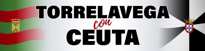 Cartel 'Torrelavega con Ceuta'.