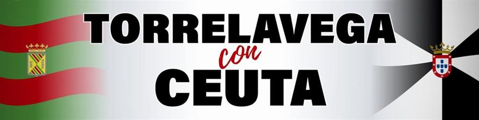 Cartel 'Torrelavega con Ceuta'.
