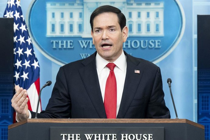 Archivo - Arquivo - 5 de maio de 2026, EUA, Washington: O secretário de Estado dos EUA, Marco Rubio, discursa durante uma coletiva de imprensa na Sala de Coletivas da Casa Branca, em Washington. Foto: Michael Brochstein/ZUMA Press Wire/dpa